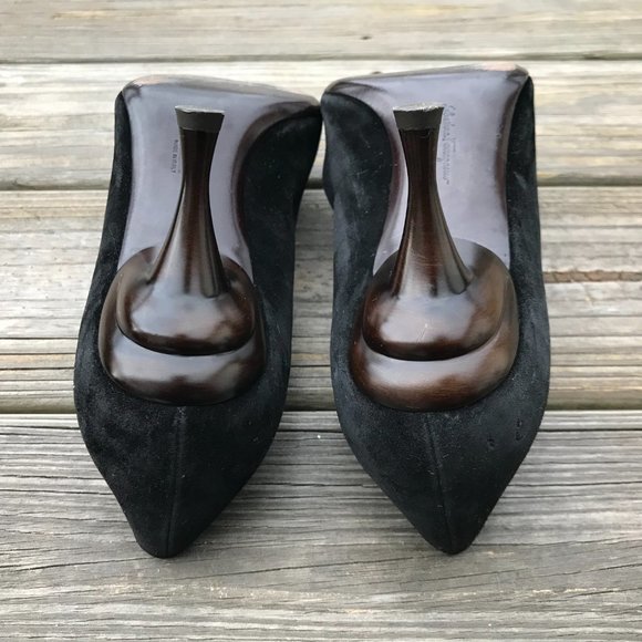 Salvatore Ferragamo Women Heels Suede Point Toe Pu - Picture 11 of 12